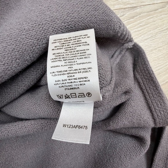 Tibi Airy Extrafine Wool Blair Dress Grey Tie Waist Midi Sweater Dress Medium - Picture 6 of 10